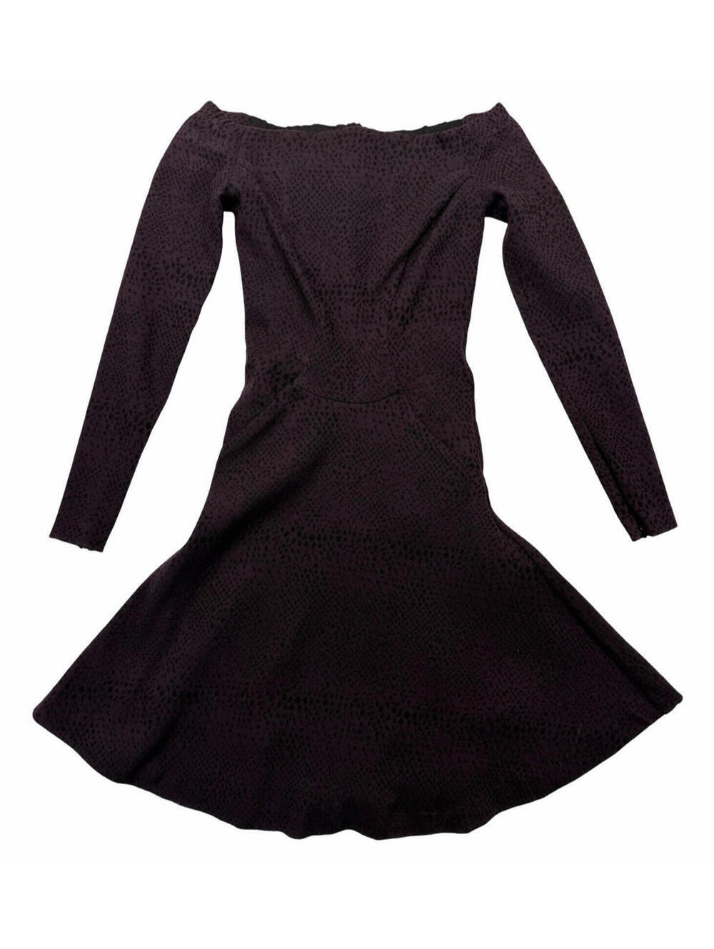 REISS Tinsel Fit & Flare Long Sleeve Dress Purple Size US 0